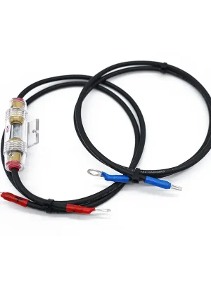 Zlevněný 2 x 2m bateriový kabel 4mm² s 30A AGU pojistkou