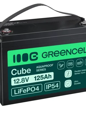 Tovární Cena Baterie LiFePO4 12,8 V 125 Ah Green Cell CUBE (1600 Wh) Aquaproof Series