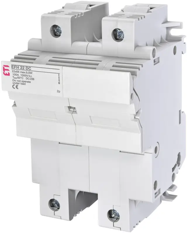 Pojistkový odpínač pro 22x58 pojistky ETI 002570203 EFH 22 DC 2p Výprodej
