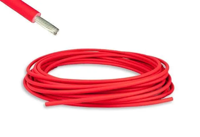 Zlevněný Solární kabel jednožilový 4mm červená - 1m