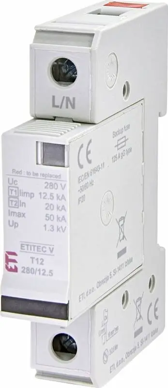 Svodič přepětí ETI 002442900 ETITEC V T12 280/12,5 1+0 Expresní Doručení