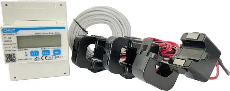 Vrácení Zdarma Merač a analyzátor výkonu Chint Smartmeter DTSU666-CT trojfázový pre FoxESS + 3xCT200/5A 25mm