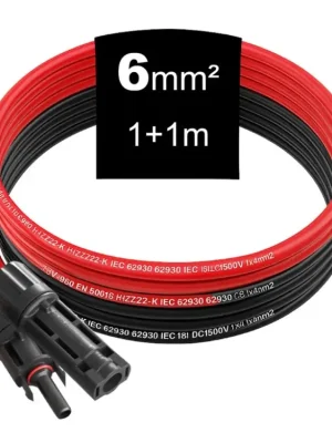 Akce Solární kabely 6 mm², UV ochrana - s konektory - 1+1m