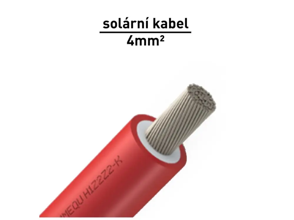 Solární kabel 4 mm², UV ochrana - cena za 1 m - ČERVENÝ Horká Nabídka