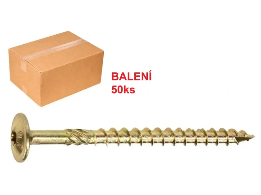 Omezená Nabídka Vrut konstrukční s talířovou hlavou TX40, 8x80 (balení 50ks)