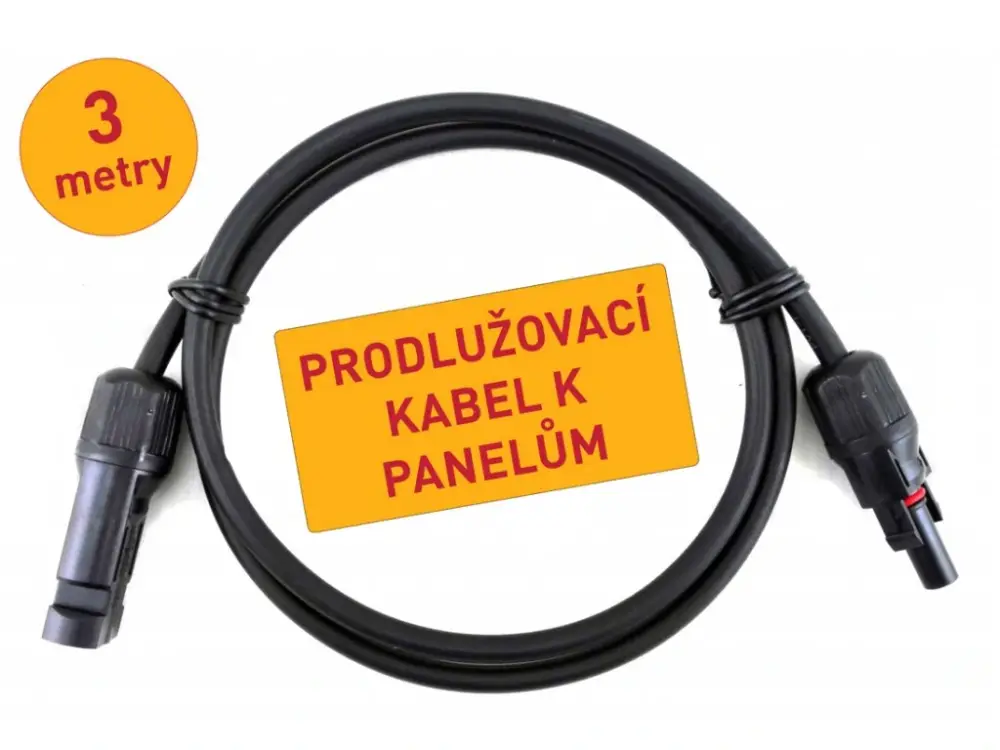 Akční Nabídka Prodlužovací solární kabel 4 mm², UV ochrana - s konektory - 3m