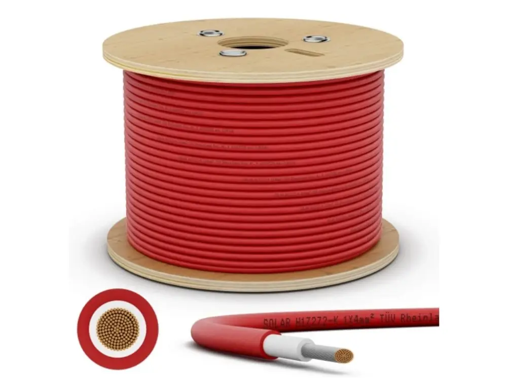 Solární kabel 4 mm², UV ochrana - 500m cívka - červený Nakupujte Hned