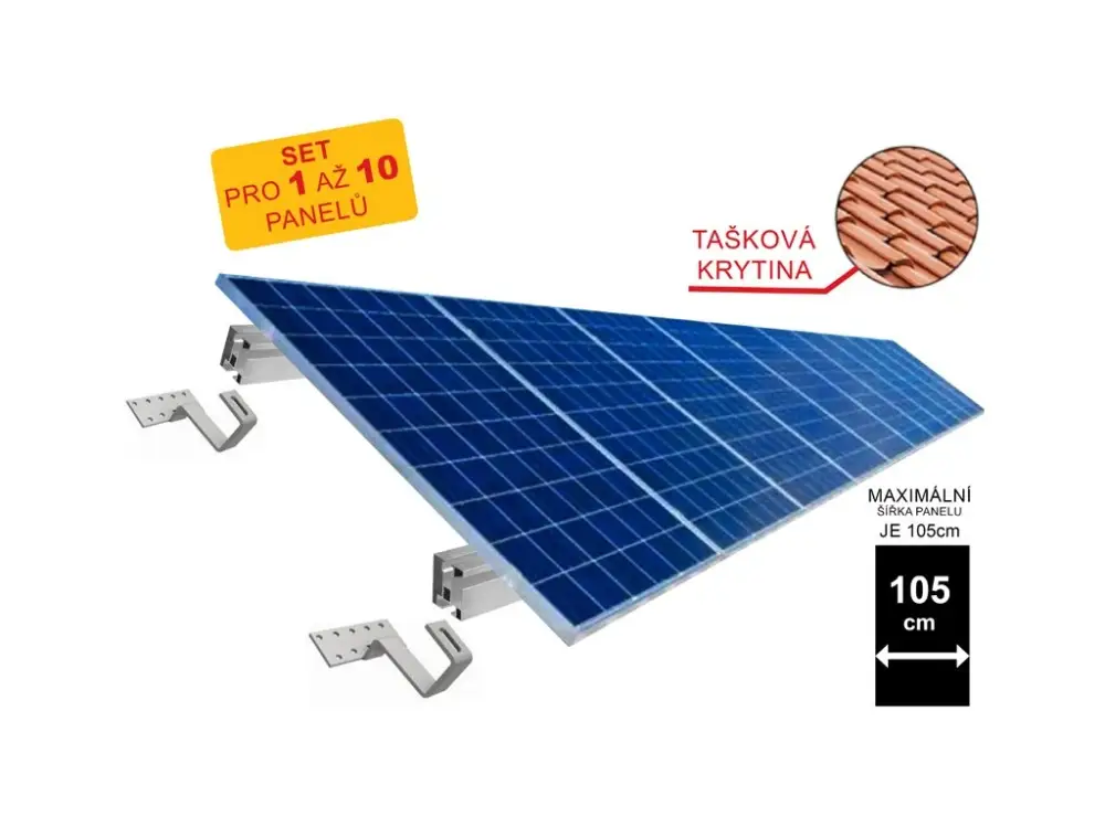 Sada konstrukce na šikmou TAŠKOVOU střechu (pro 1 až 10 panelů) Hit Sezóny