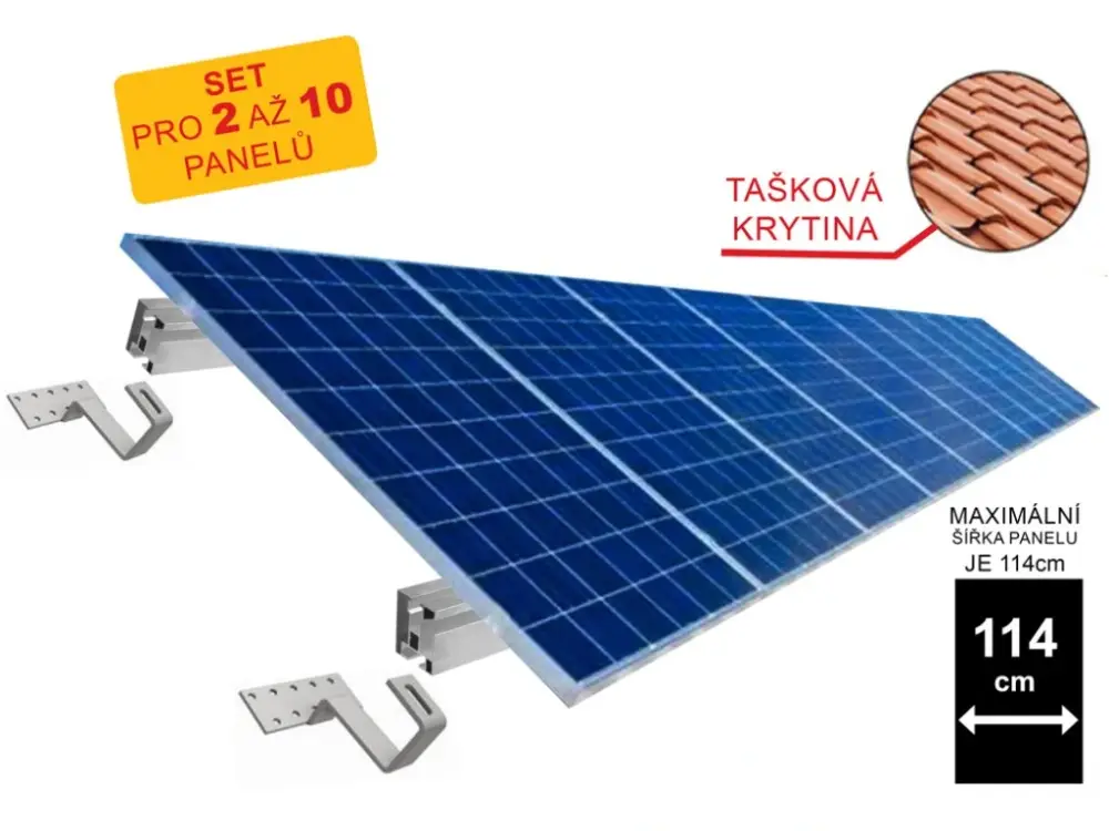 Nejlepší Cena Sada konstrukce na šikmou TAŠKOVOU střechu (pro 2 až 10 panelů)