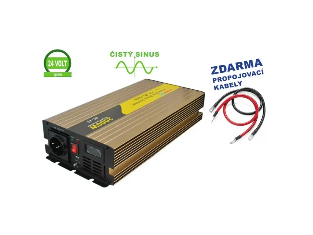 Finální Výprodej ROGERELE Sinusový měnič napětí REP2000-24, 2000W