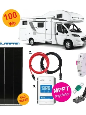 Akční Cena 100Wp sestava KARAVAN - panel Solarfarm- MPPT regulátor