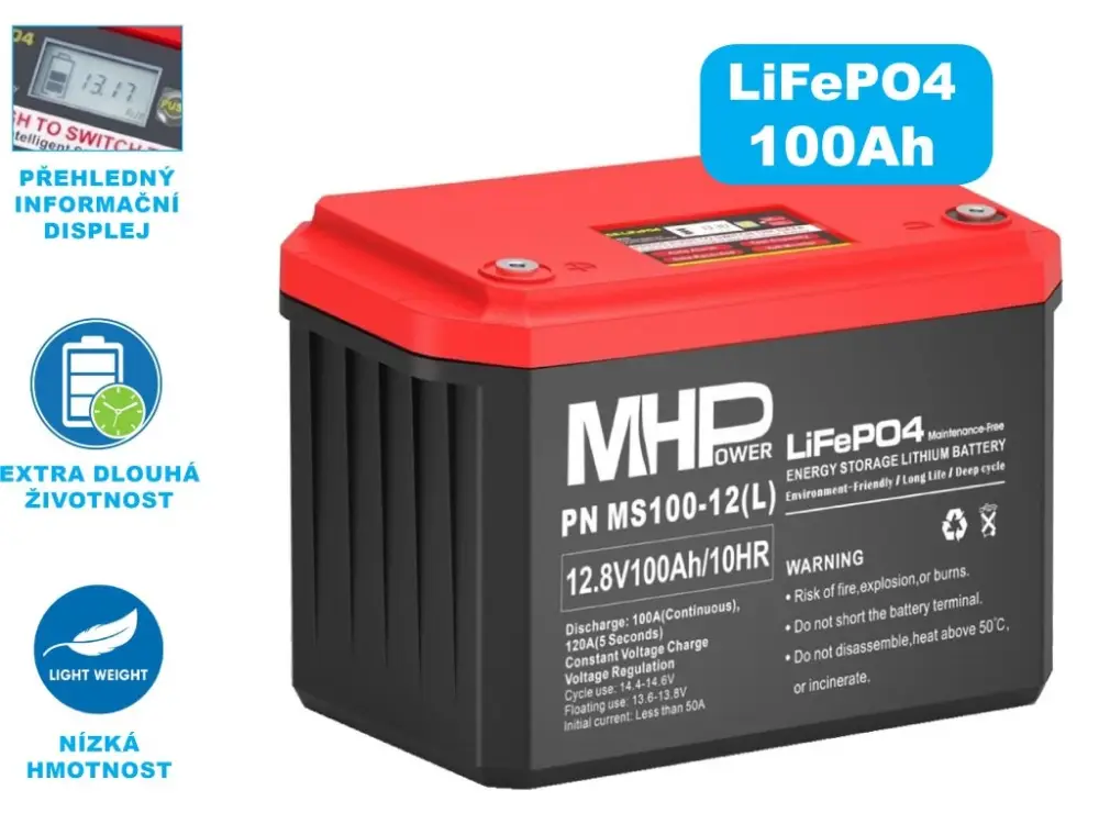 MHPower LiFePO4 12V/100Ah Bezpečná Platba