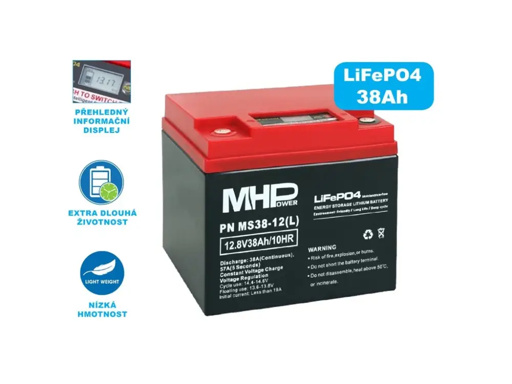 Výhodná Nabídka MHPower LiFePO4 12V/38Ah