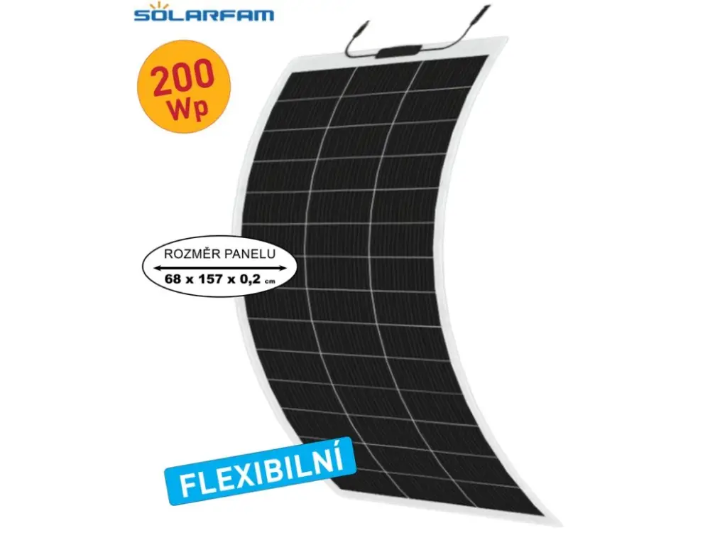 Flexibilní solární panel SOLARFARM 200Wp/12V Super Cena