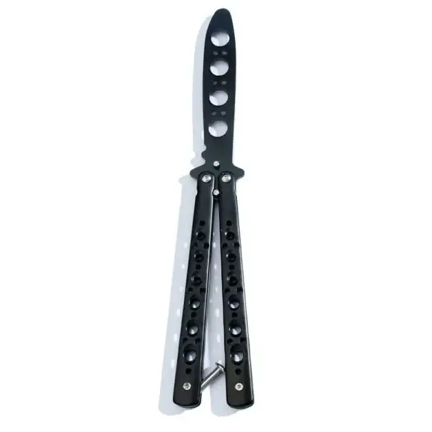 Balisong nůž motýlek tréninkový 22 cm Tupá čepel Bezpečný nůž pro nácvik triků Ocelový skládací motýlek pro začátečníky i pokročilé trénink Objednat Nyní