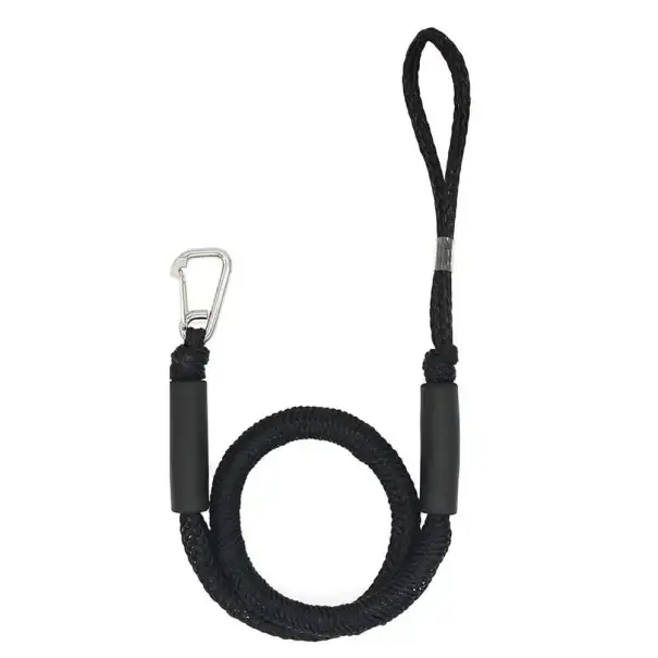 Kotvící bungee lano na loď 1,22 m černé průměr 16 mm nosnost 1000 kg dokovací lano pro kajak kánoi ponton motorový člun vodní skútr PE Ověřený