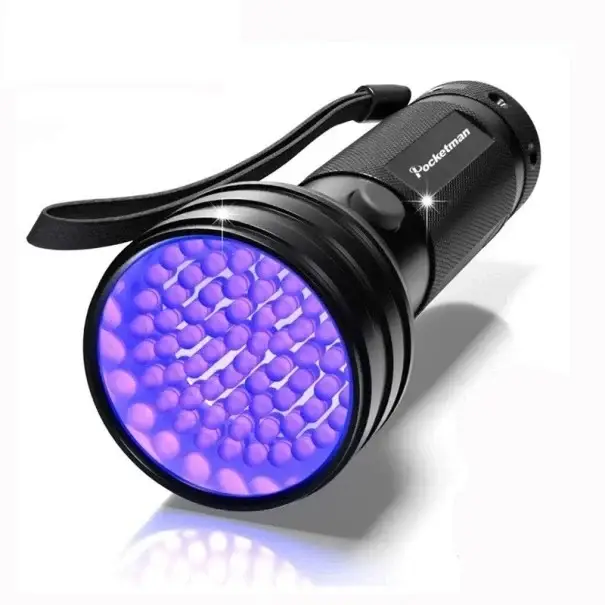 Ultrafialová svítilna 395 nm 51 LED Výkonná UV lampa Detekce skvrn bankovek minerálů Forenzní analýza Kontrola čistoty Nízká Cena