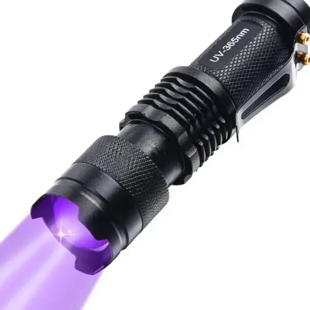 Zlevněný Baterka 2v1 UV světlo 395 nm a bílé světlo Délka 9,1 cm Kompaktní svítilna pro kontrolu bankovek Minerály Skvrny Domácnost