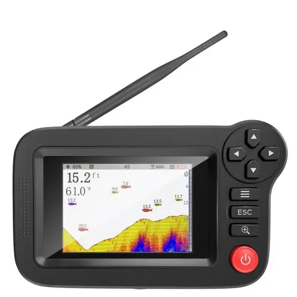 Rychlé Dodání Bezdrátový sonarový vyhledávač ryb 15,7 x 9,9 x 4 cm Nabíjecí echolot s barevným LCD 45 m hloubka 150 m dosah