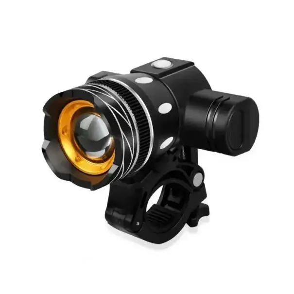 Aktuální LED přední světlo na kolo USB dobíjecí 2400mAh 1200LM IPX6 Voděodolná cyklistická svítilna Zoom 3 režimy Dosvit až 300 m 10W 8×3,5×3 cm