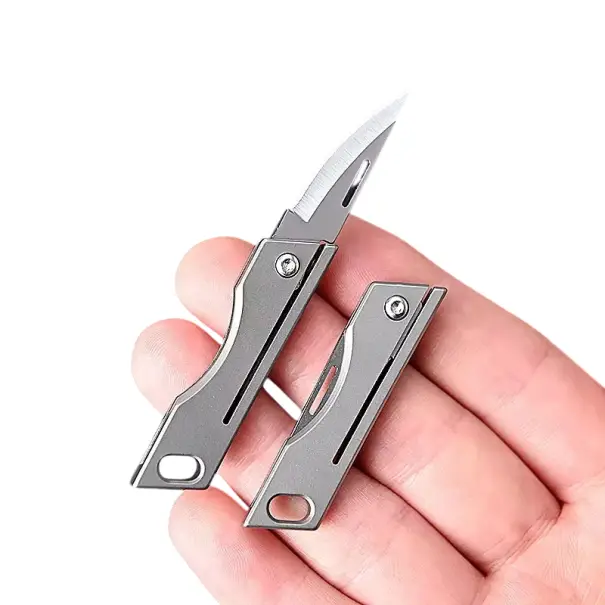 Mini skládací nerezový kapesní nůž 8 cm s klíčenkou Kompaktní EDC přívěsek na klíče Ostrý nůž na cesty Turistika Outdoor Výbava Cestování Výlety Nakupujte Hned