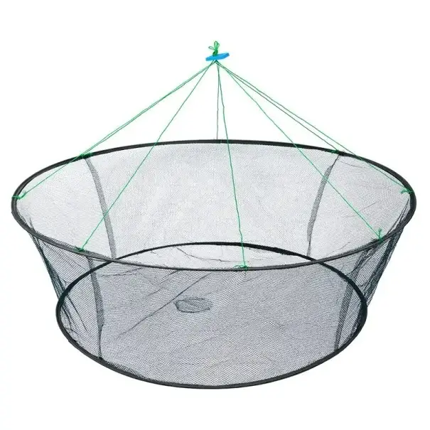 Odlévací rybářská síť 80 cm Skládací klec na ryby Velký podběrák na odchyt krevet Odolná síťovina Rychlé rozložení Snadné použití Nakupujte Hned