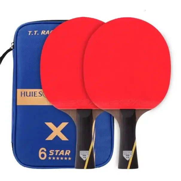 2ks pálka na stolní tenis 7mm s dlouhou rukojetí 5 vrstev dřeva a 2 vrstvy uhlíku pěnová guma s vroubkováním pro lepší rotaci Rychlé Dodání