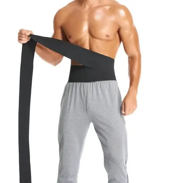 Odeslání Ihned Elastický zavinovací pás na tvarování břicha Zeštíhlující pás pro muže Fitness kompresní bandáž 4 m Podpora zad a pasu Nastavitelný pás na hubnutí