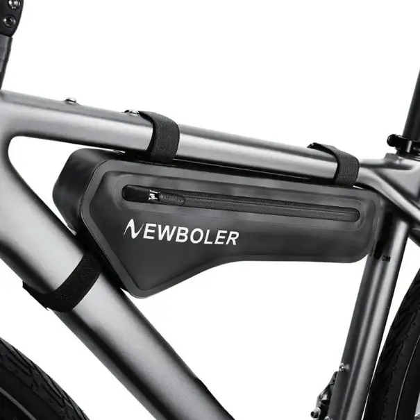 Černá cyklistická brašna na rám kola 36 x 12 x 5,8 cm Vodotěsná brašna z PVC 1,5 l Velká kapacita Odolná proti opotřebení Snadná instalace Oblíbený