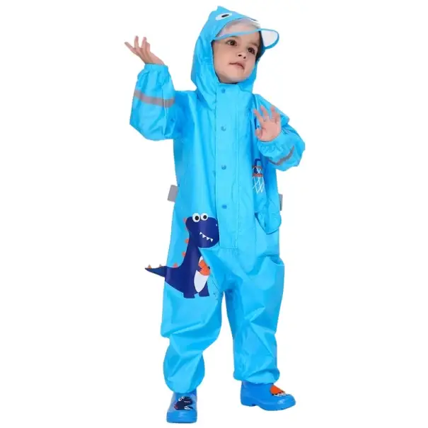 Rychlé Dodání Dětská pláštěnka overal s kapucí polyester lehká ochrana proti dešti zapínání na patentky venkovní použití hry venku