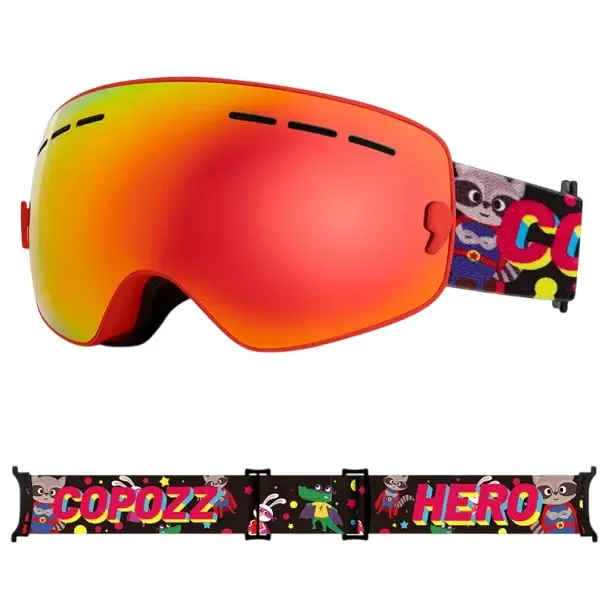 Dětské lyžařské brýle 15,5 x 8,2 cm UV400 Unisex Polykarbonát Nemlžící Červené s potiskem kreslených hrdinů Pouzdro Nakupujte Hned