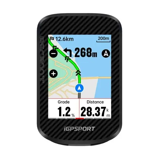Expresní Doručení Dotykový cyklopočítač s globální barevnou mapou 2,4" displej Bluetooth ANT+ černý pro cyklistiku a elektrokolo se senzory