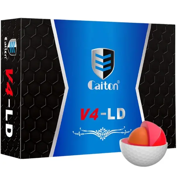 Golfové míčky Caiton V4-LD čtyřvrstvé 4 x 4 cm bílé balení 12 ks pro turnajovou hru a tréninkové kolo na golfovém hřišti i drivingu Cenově Výhodný