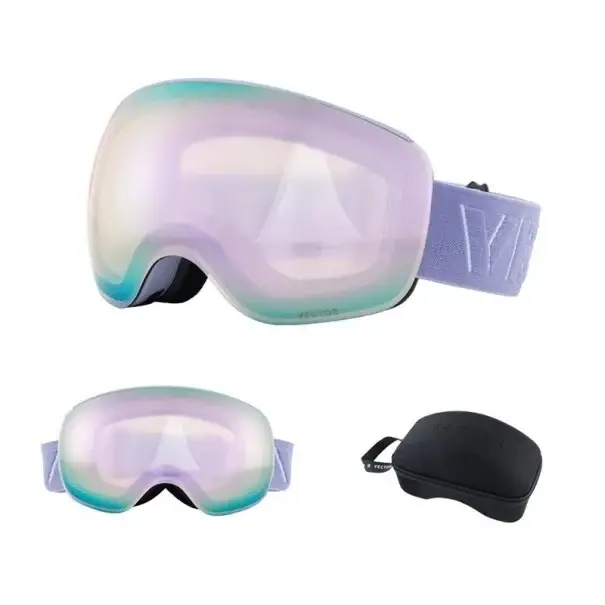 Jen Po Omezenou Doba Lyžařské brýle 19 x 10,5 cm Unisex UV400 Polykarbonát Nemlžící s Pevným Pouzdrem Fialové s Nápisem Vector Outdoor Sport Stylové