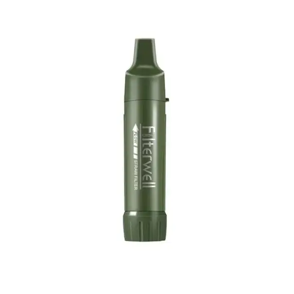 Horká Nabídka Mini přenosný filtr vody 4000 l kapacita 14×3 cm ABS potravinářský plast zelený pro kempování přežití a outdoor použití