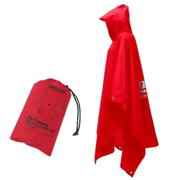 Pláštěnka pončo skládací 215 × 140 cm polyester kompaktní balení 22,5 × 15 × 6 cm turistika kempování venkovní použití Ověřený