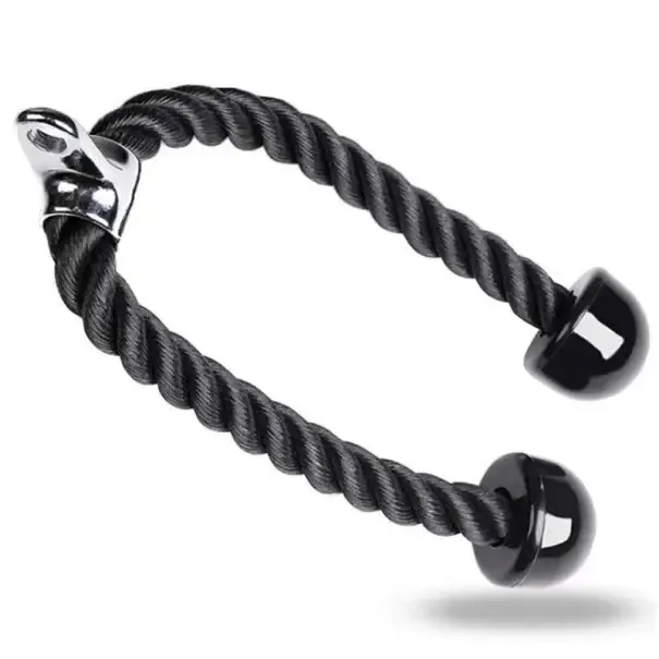 Finální Výprodej Posilovací lano na triceps 70 cm pro kladku, otočná karabina 360 ° a robustní úchop pro triceps extension, face pulls a pull down