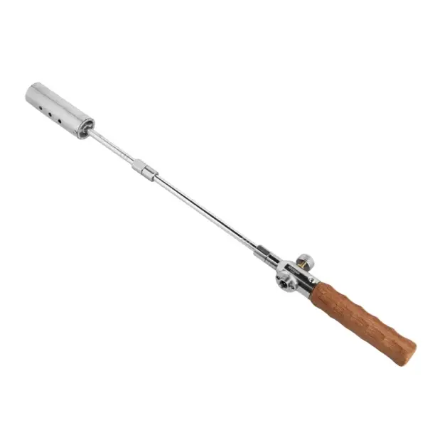 Horká Nabídka Skládací plynový venkovní zapalovač 38–58 cm s dřevěnou rukojetí Taška Ovládání plamene Trubice na prodloužení Na plynovou bombu
