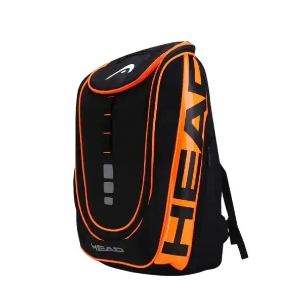 Sportovní batoh na tenisovou raketu, oblečení a boty 49 x 32 x 28 cm Voděodolný polyester Černo oranžový batoh pro tenisové vybavení Vrácení Zdarma