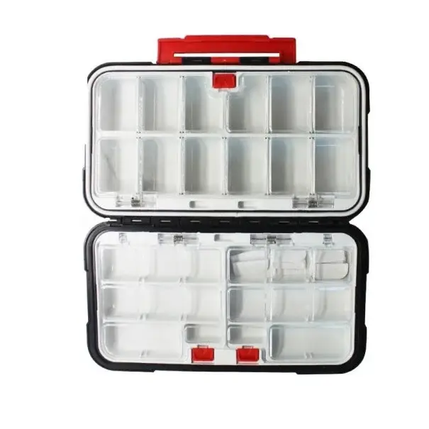 Finální Výprodej Vodotěsný box na rybářské náčiní s oboustranným otevíráním 19 x 10 x 4,5 cm Pevný organizér na háčky a nástrahy Odolný úložný box na rybářské vybavení