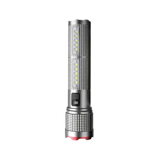Super Cena Výkonná LED svítilna s teleskopickým zoomem USB-C dobíjecí 23 × 4,5 × 5,7 cm s displejem a funkcí powerbanky