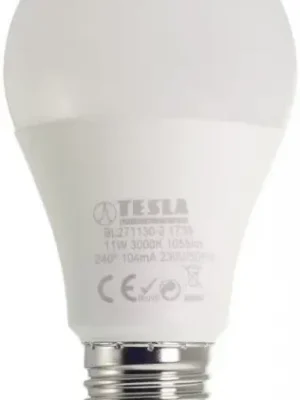 Žárovka TESLA bytová LED BULB E27, 11W, 230V, 1055lm, 25 000h, 3000K teplá bílá, 220st Super Cena