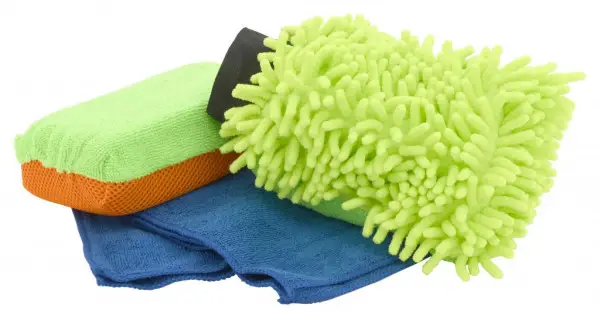 Časově Omezené Sada mycí microfiber MULTIPACK - rukavice 20x16cm, houba 18x10x6cm, hadřík 39x39cm