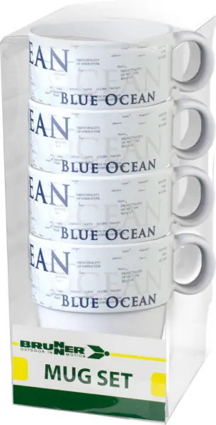 Akce Sada hrnků Brunner Blue Ocean, 4Ks