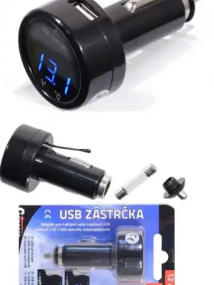 Zástrčka MULTI 12/24V - USB, voltmetr, teploměr Výprodej