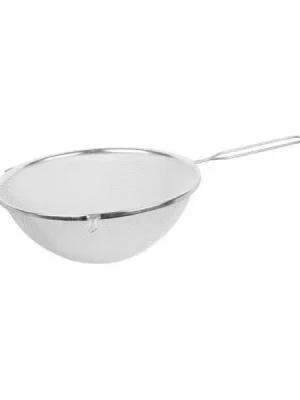 Značkový Kuchyňské sítko 25 cm – nerezové, jemná síťka, dlouhá rukojeť