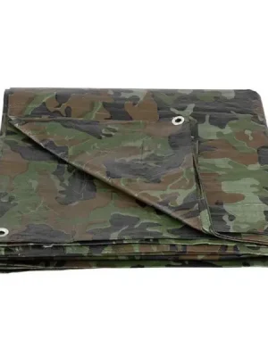 Zlevněný Plachta Tarpaulin khaki maskáčová 80g/m2, 2x4m