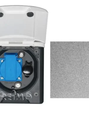Zásuvka univerzální, markýzová 230V s magnetickým zavíráním, tmavě šedá Top Prodej