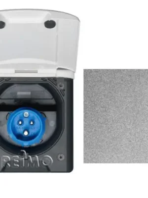 Zásuvka vstupní CEE s magnetickým uzávěrem, šedá Autentický