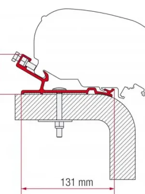 Adaptér na uchycení markýzy Fiamma F65 a F80S delky 320 cm na střechu Hymer Akční Nabídka